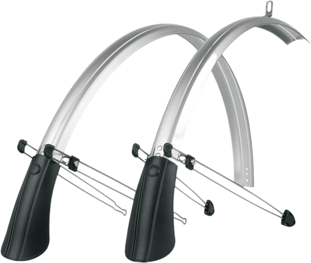 SKS Commuter Mudguards with Spoiler - Sliver